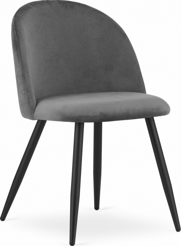 Krzesło BELLO - aksamit ciemnoszare / nogi czarne x 1