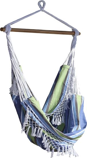 Brazilian Fotel hamakowy niebiesko-zielony B5