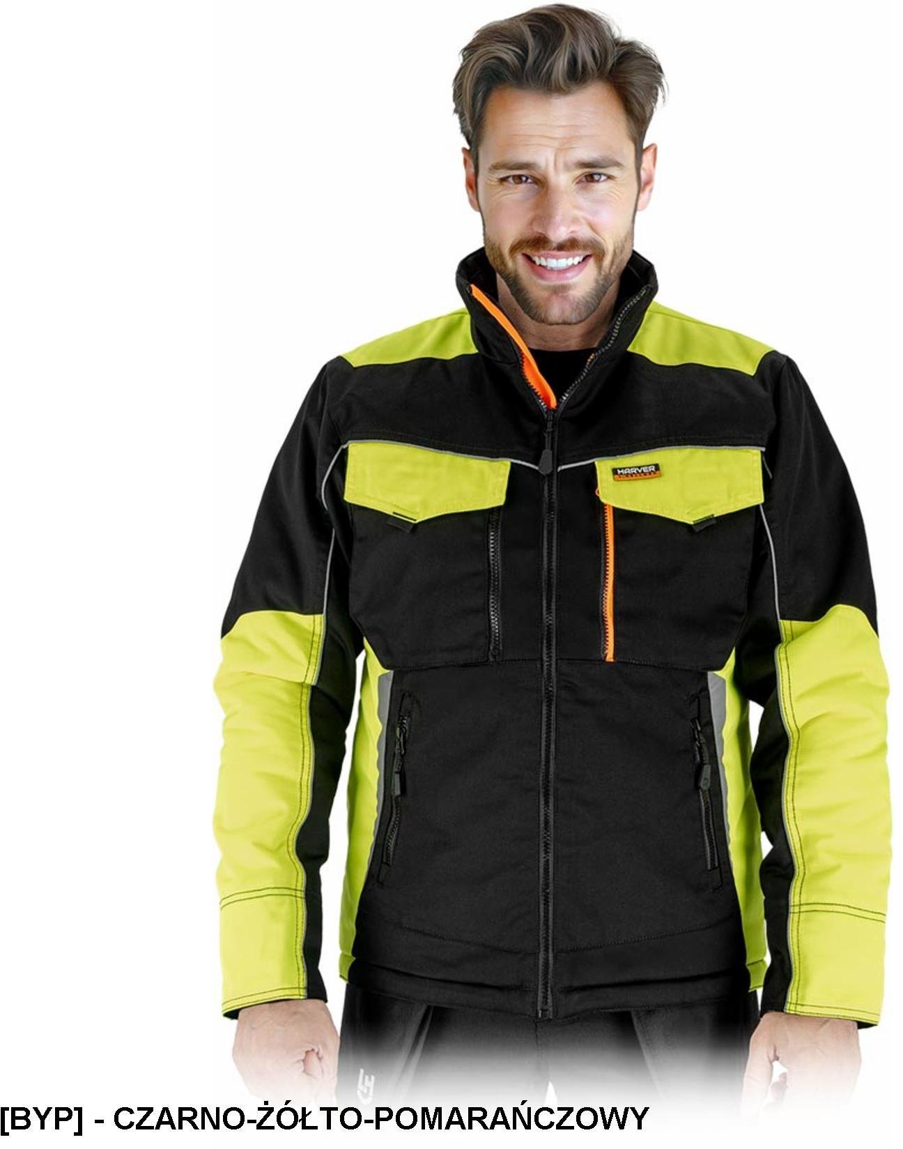 Kurtka męska Reis HARVERCOOL-WJ Kurtka męska ochronna ocieplana pikowana ocieplany kołnierz wiele kieszeni odblaski regulacja dołu rękawy ze ściągacze