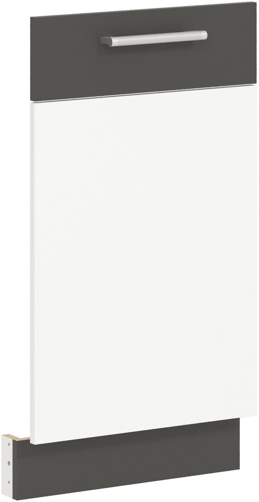 Front do zmywarki 45 cm panel kuchenny MODENA MD23 biały połysk / grafit