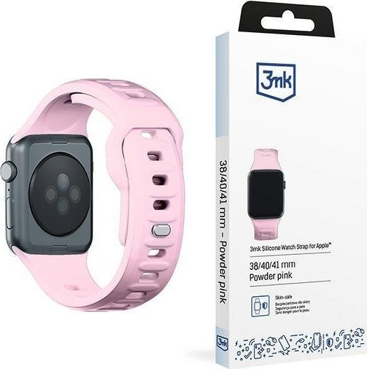 3MK 38/40/41 mm Powder Pink - 3mk Silicone Watch Strap for Apple