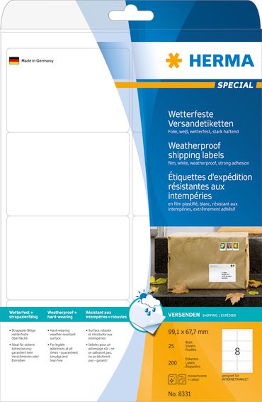 Herma Etykiety adresowe A4, 200 sztuk (8331)