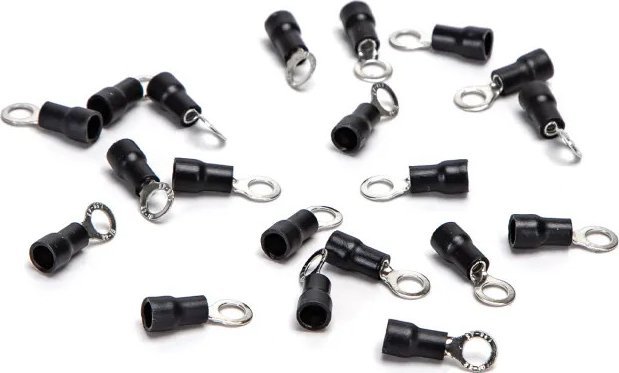 Aigostar Preizolowane zaciski tłoczone na zimno RV1.25-4 20 szt., czarne Preizolowane zaciski tłoczone na zimno RV1.25-4 20 szt., czarne