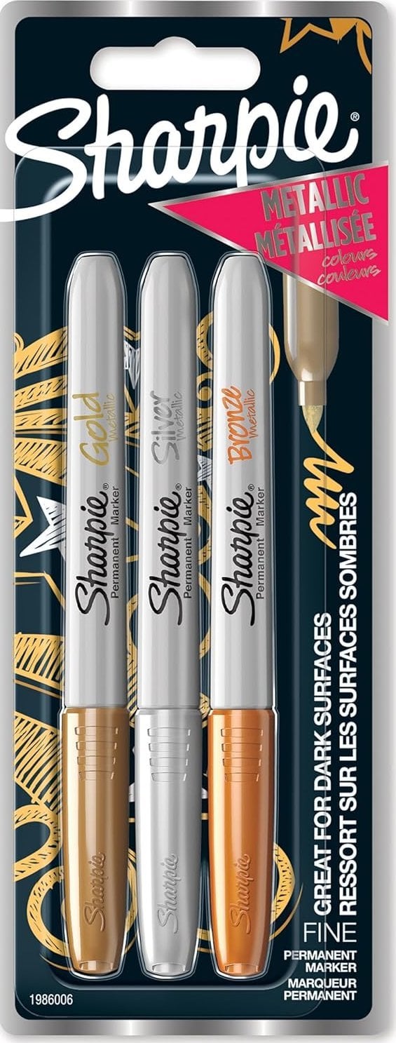 Sharpie Markery Metallic złoty srebrny brązowy