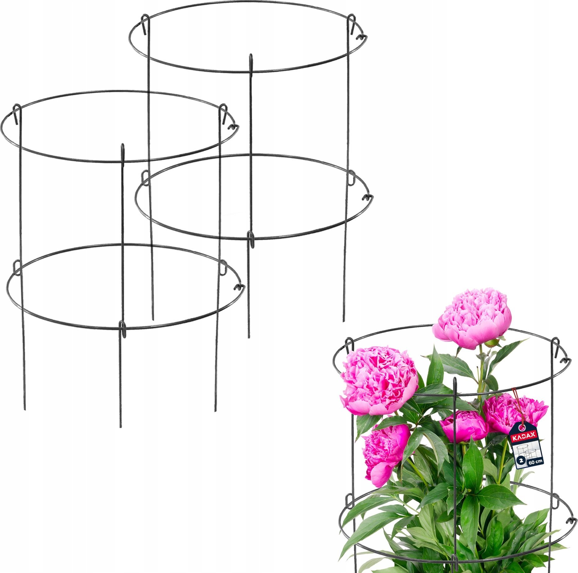 Kadax KADAX Podpora Ogrodowa 60cm Do Roślin Obejma 2szt