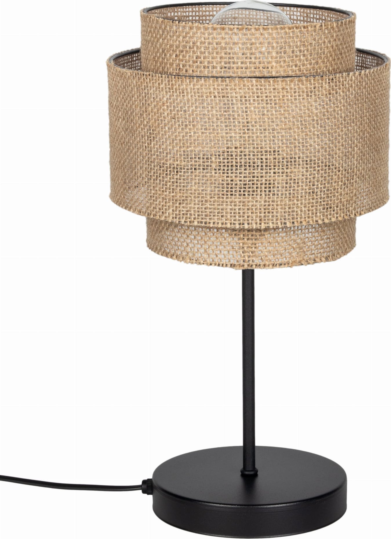 Lampa stołowa Solar Lampka nocna stołowa gabinetowa BOHO len