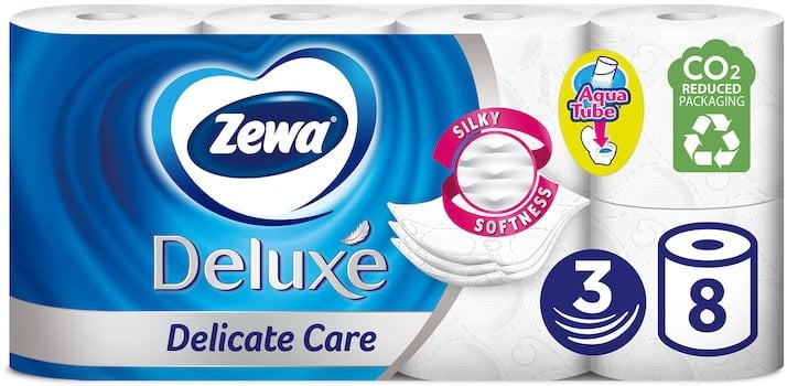 PAPER WC ZEWA DELUXE WHITE 3PLY 8PCS