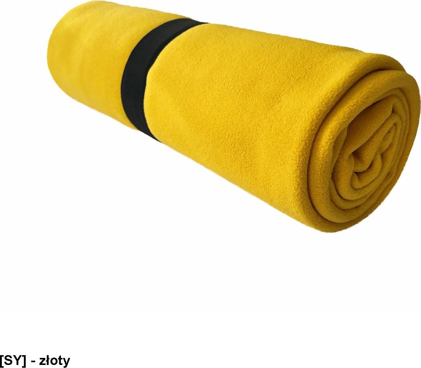 JHK KOC360 - koc wykonany z grubego polaru, gładkie nie obszywane brzegi koca, elastyczna guma zabezpieczająca przed rozwinięciem, - złoty - 150 x 130