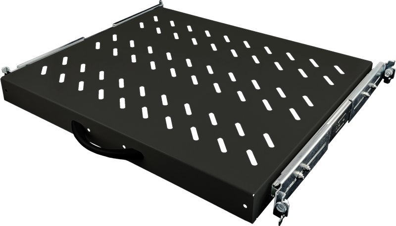 Alantec Półka wysuwana 19" 1U głęb. 570mm, kolor czarny, 4 punkty mocowania