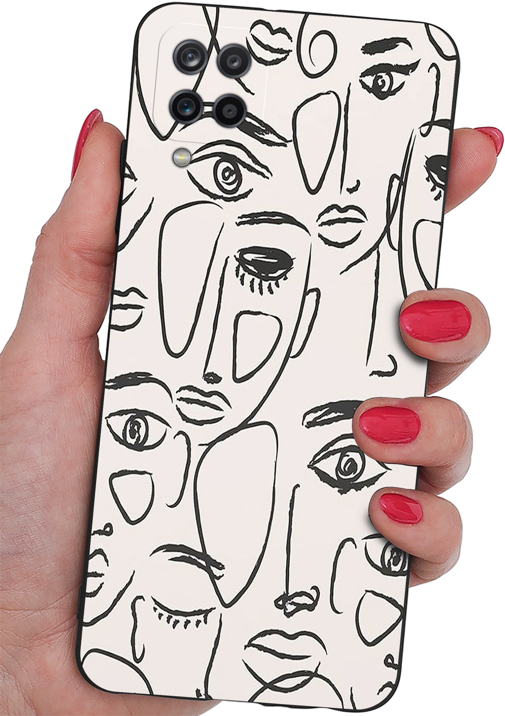 Etui do Samsung Galaxy A12|M12 WZORY |SILIKONOWE MATT CASE + SZKŁO 9H