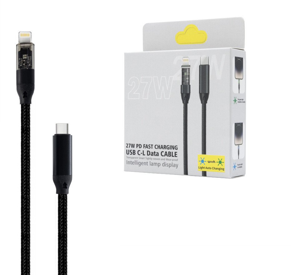 Kabel USB Vega ECONOMY KABEL SZYBKIEGO ŁADOWANIA USB PD TYP-C DO LIGHTNING 100W CZARNY USB3.0>