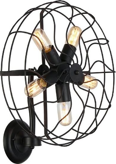 Kinkiet Azzardo Lampa ścienna czarna AZzardo FAN AZ1349