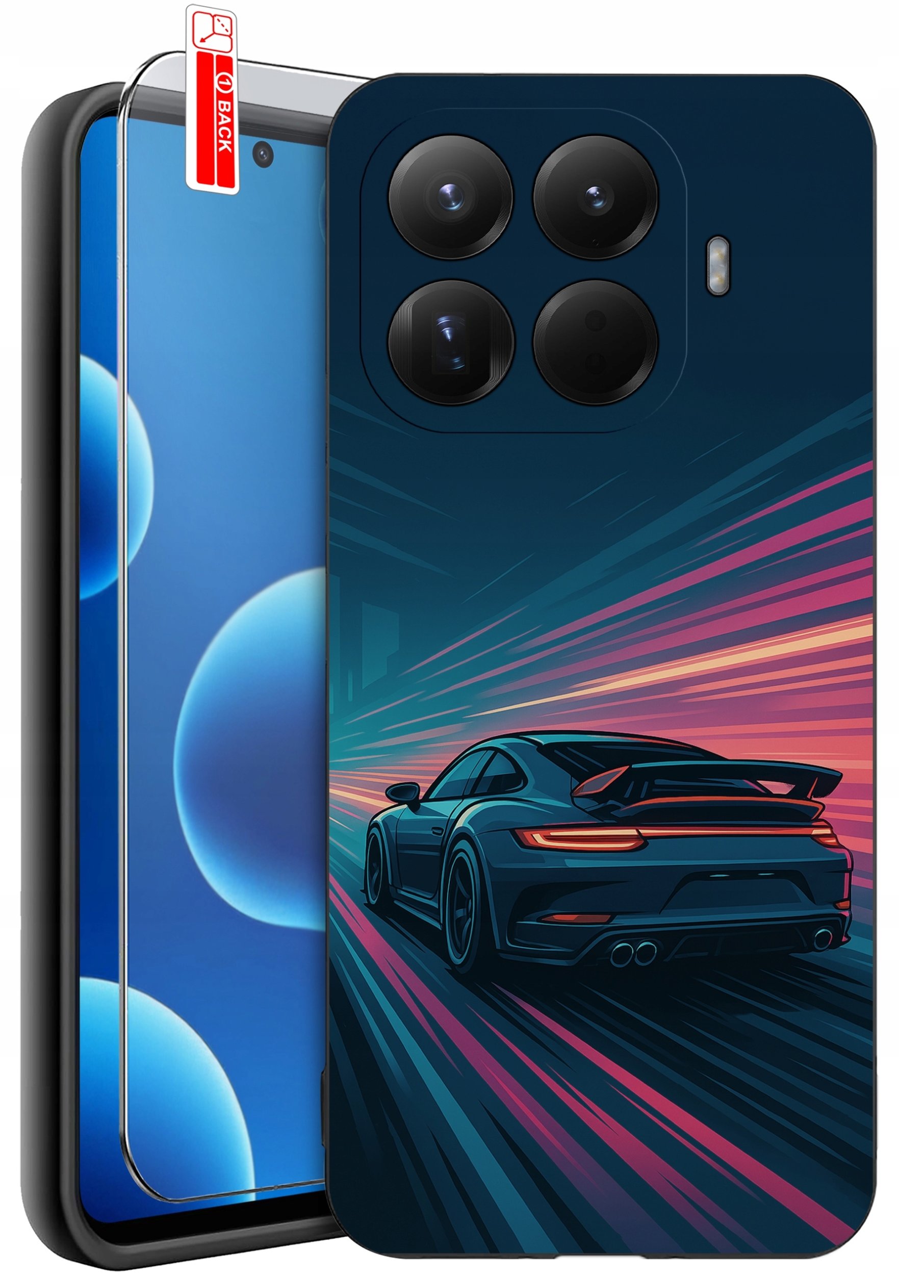 krainaGSM ETUI do Xiaomi 15T Pro 5G Wzory samochodów + SZKŁO 9H