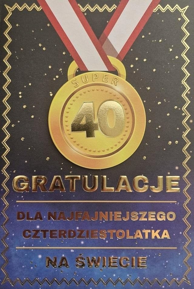 Teka Karnet Urodziny 40 medal męskie