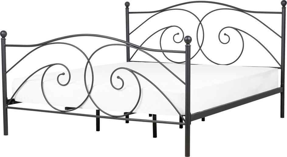 Beliani Łóżko metalowe 180 x 200 cm czarne DINARD