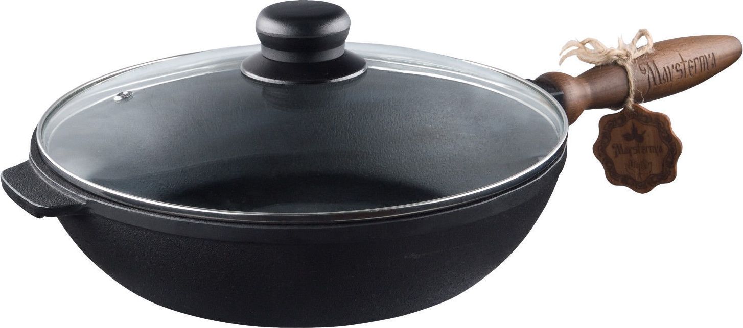 Patelnia Maysternya Ketaus keptuvė su dangčiu, 24x6 cm, su nuimama rankena T304C3