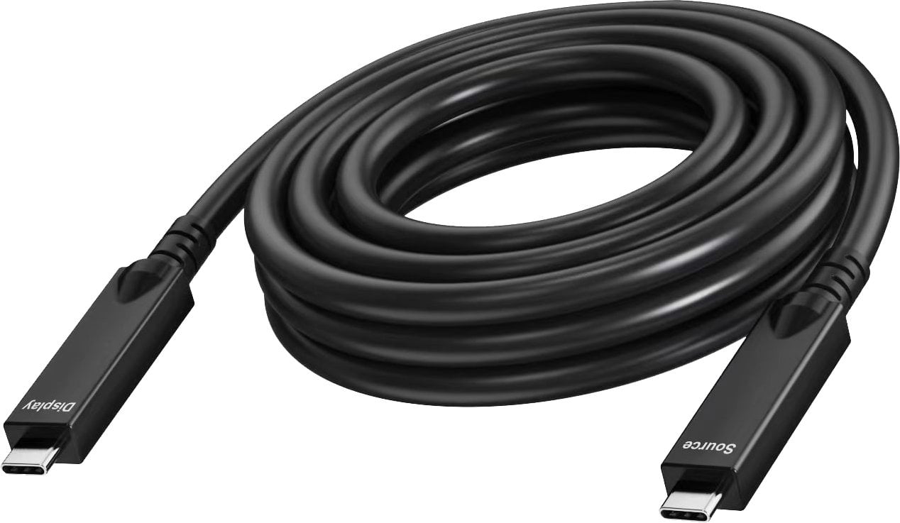 Aktives optisches Kabel - 2 Lanes unterstutzen DP 1.4 (16,2 Gbps) und USB 2.0 (480 Mbps) - 4 Lanes unterstutzen DP 2.1 (40 Gbps) und USB 3.2 (10 Gbps)