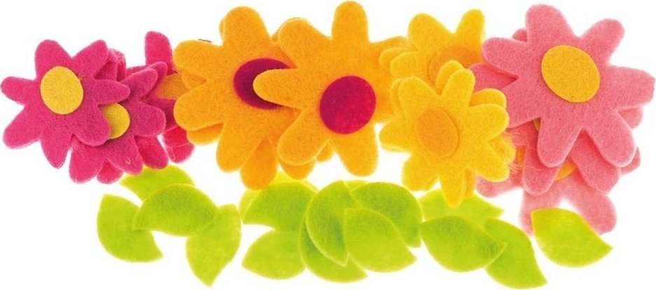 BREWIS Naklejki z filcu Kwiaty 30szt