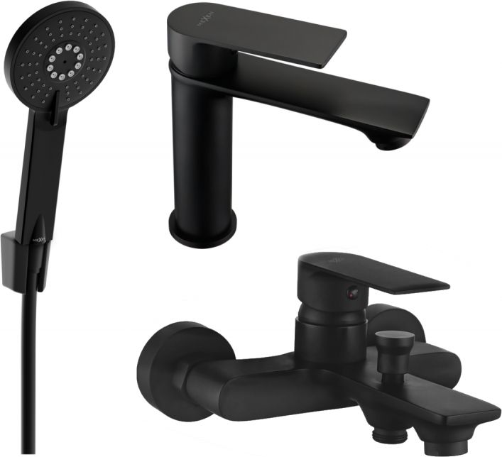 Mexen Mexen Royo R40 zestaw wannowy, czarny - 72203R40-70