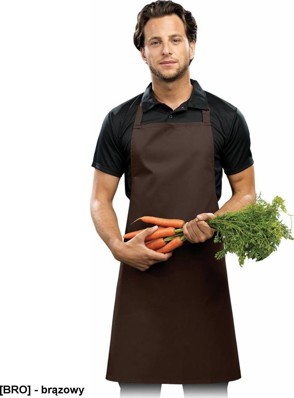 R.E.I.S. FPB-KL - fartuch z regulacą na szyi - brązowy - 72x86 cm.