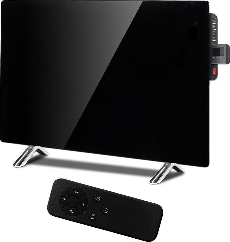 Termowentylator Maclean Panel grzewczy szklany Maclean, podczerwień 600W, timer, pilot, termostat, WiFi Tuya, kolor czarny, 55x100cm, MCE536