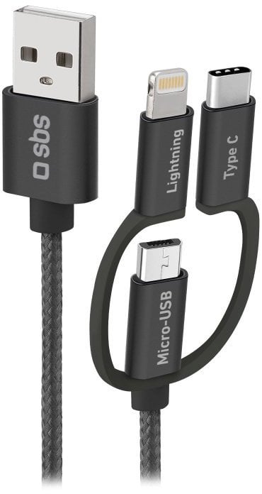 Kabel USB SBS Mobile USB-A - microUSB 1.2 m Czarny (TECABLEUSBIP531BW)