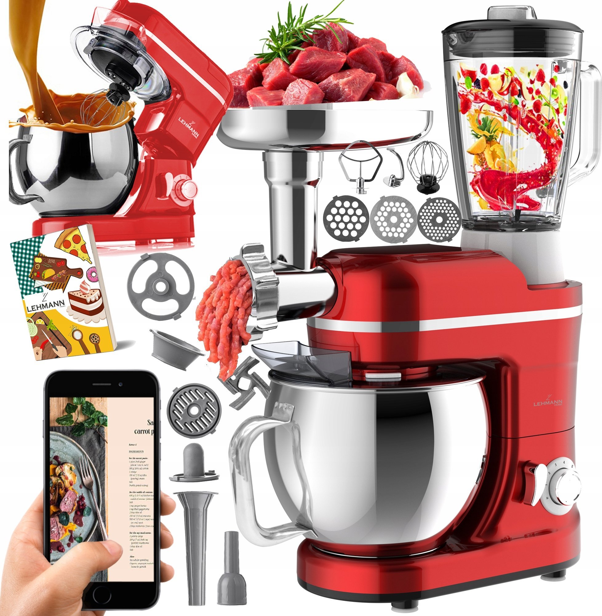 Robot planetarny Lehmann ROBOT KUCHENNY PLANETARNY LEHMANN MASTIC RED