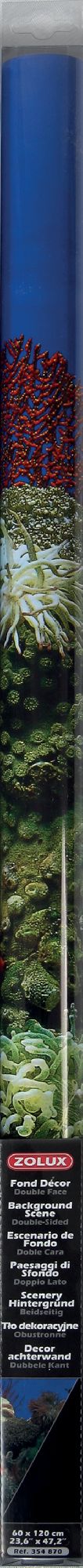 Zolux Tło akwariowe dwustronne 60 x 120 cm - koralowiec/czarne