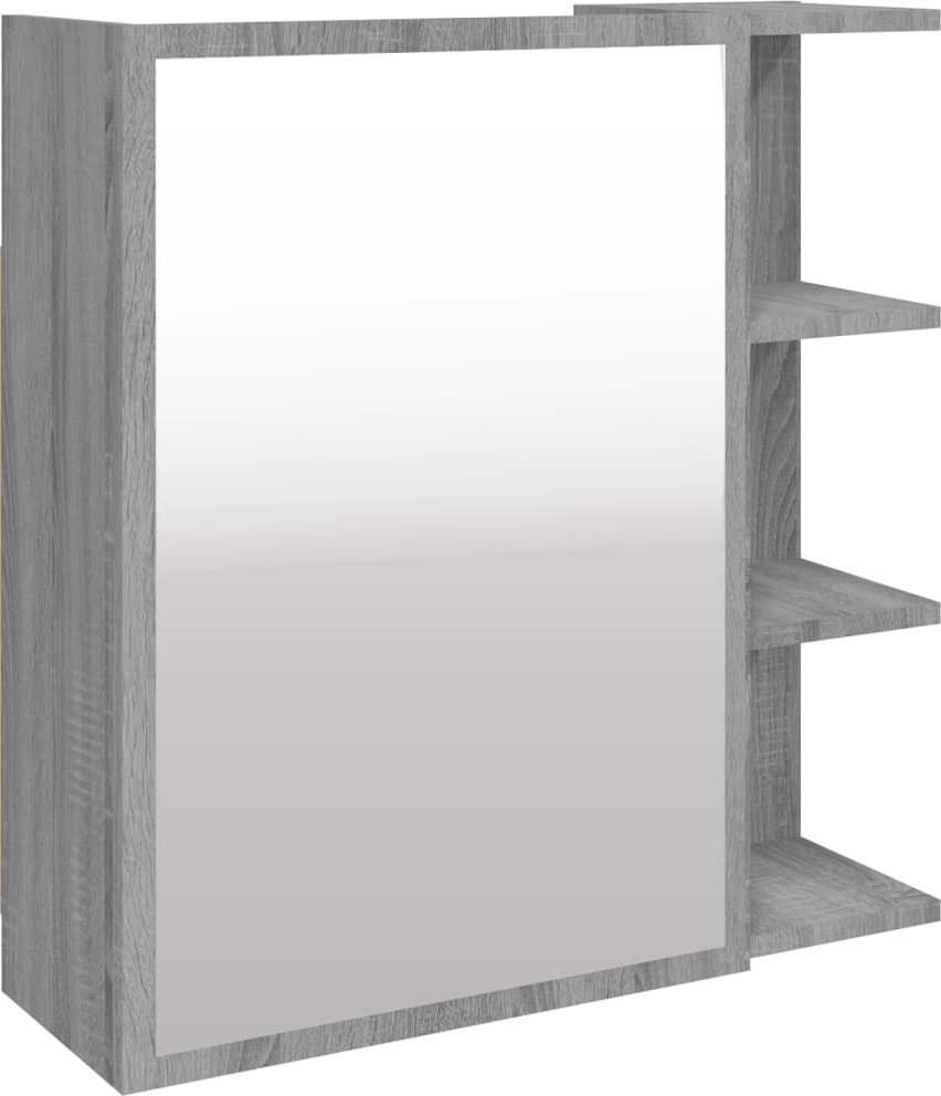 vidaXL vidaXL Szafka łazienkowa z lustrem, szary dąb sonoma, 62,5x20,5x64 cm
