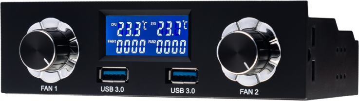 Akyga Panel sterowania dwoma wentylatorami LCD 5.25" (AK-CA-24)