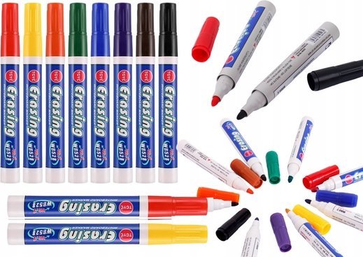 LeanToys Zestaw Markerów Do Tablicy Kolorowe 8szt LEAN Toys