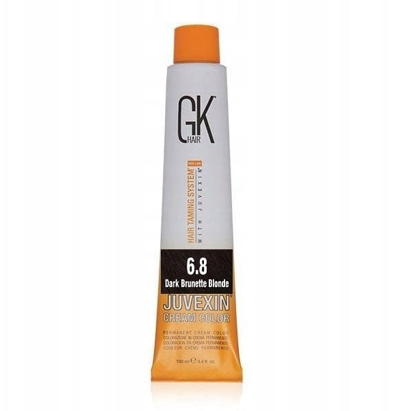 GK HAIR (Global Keratin) Global Keratin, Cream Colour, Permanent Hair Dye, 6.8 Dark Brunette Blonde, 100 ml For Women