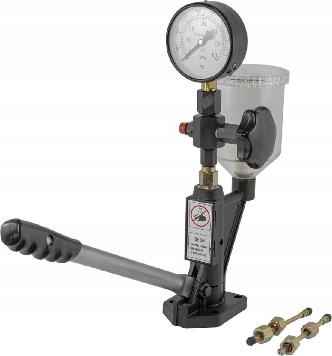 Forsage Tester dysz wtryskiwaczy diesla z manometrem i gwintowymi adapterami -przejściówkami