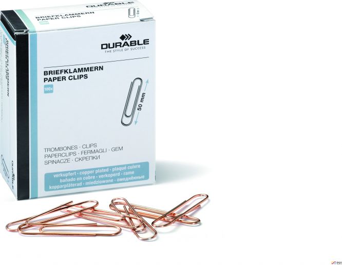 Durable Spinacze 50mm pokryte miedzią 100 sztuk