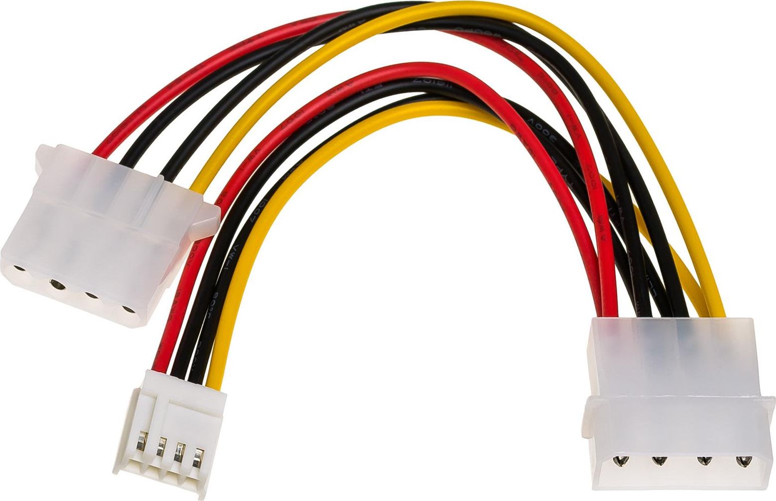 Akyga Molex x2 - 4-pin, 0.15m, Wielokolorowy (AK-CA-14)
