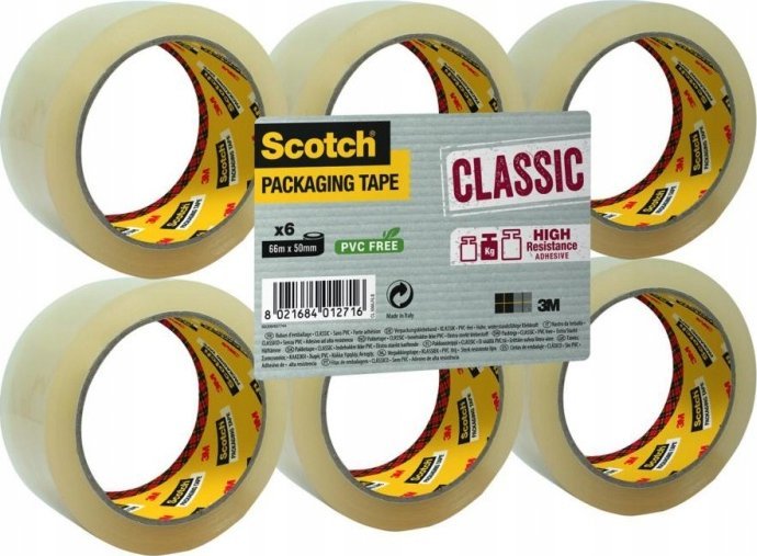 Scotch 3M Taśma pakowa Scotch® Classic (CL.4850.F6.T), 48mm, 50m, 6szt., transparentna