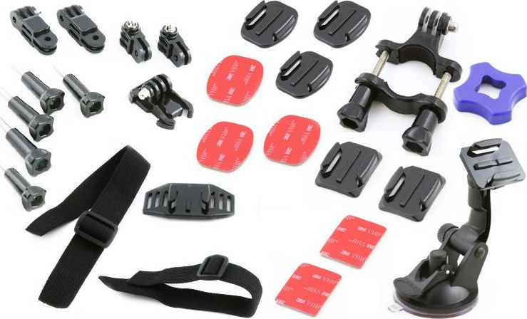 Xrec Zestaw montażowy 27w1 Uchwyt do GoPro HERO 1/2/3/3+/4 + przyssawka