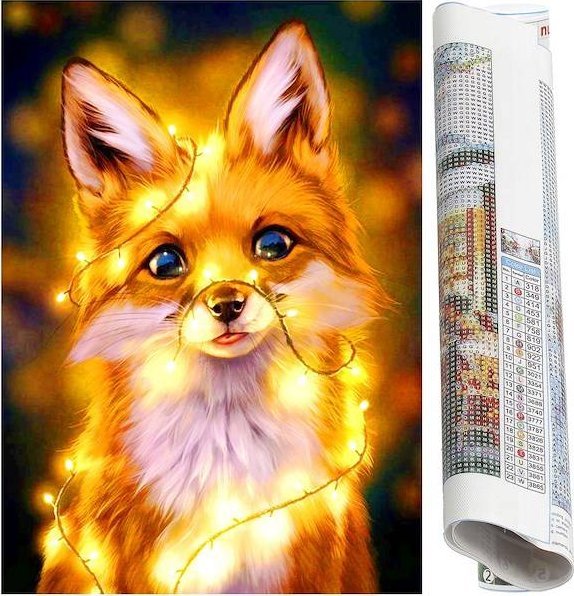 Springos Haft diamentowy lisek mozaika diamentowa 40x30 cm UNIWERSALNY