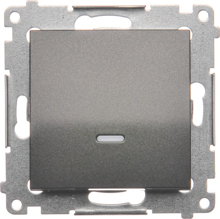 Kontakt-Simon Przycisk pojedynczy zwierny z podświetleniem 10 AX antacyt (DP1L.01/48)