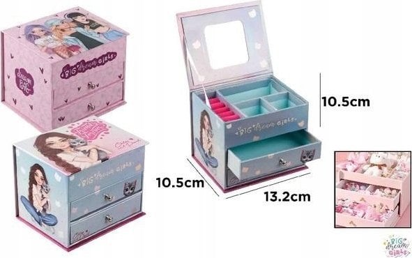 Kuferek sztatułka mini z z szufladkami... MIX