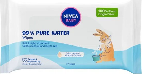 Nivea Chusteczki nawilżane 99% Pure Water 1x57 szt.
