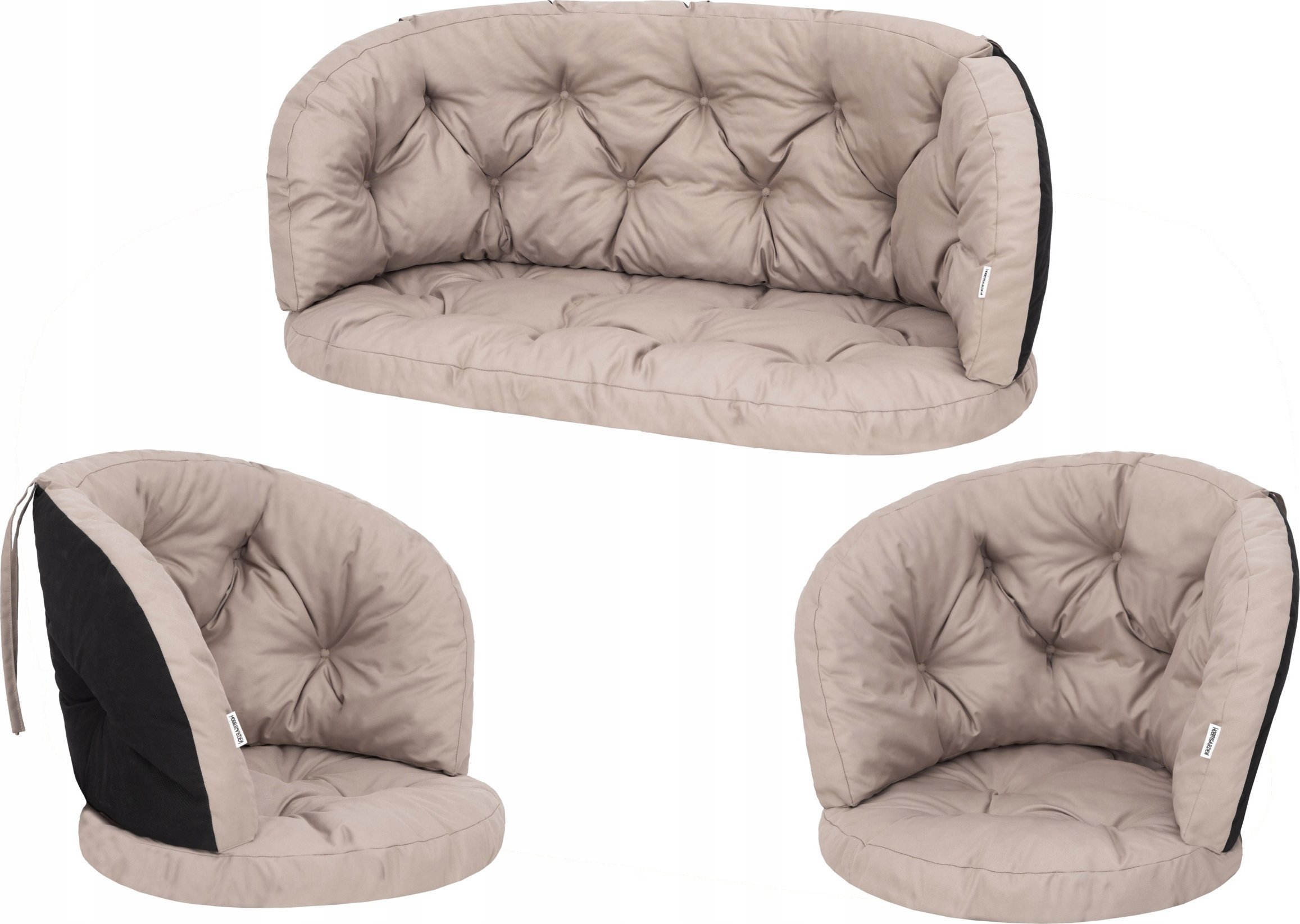 Hobbygarden Zestaw 3 poduszek na meble wiklinowe