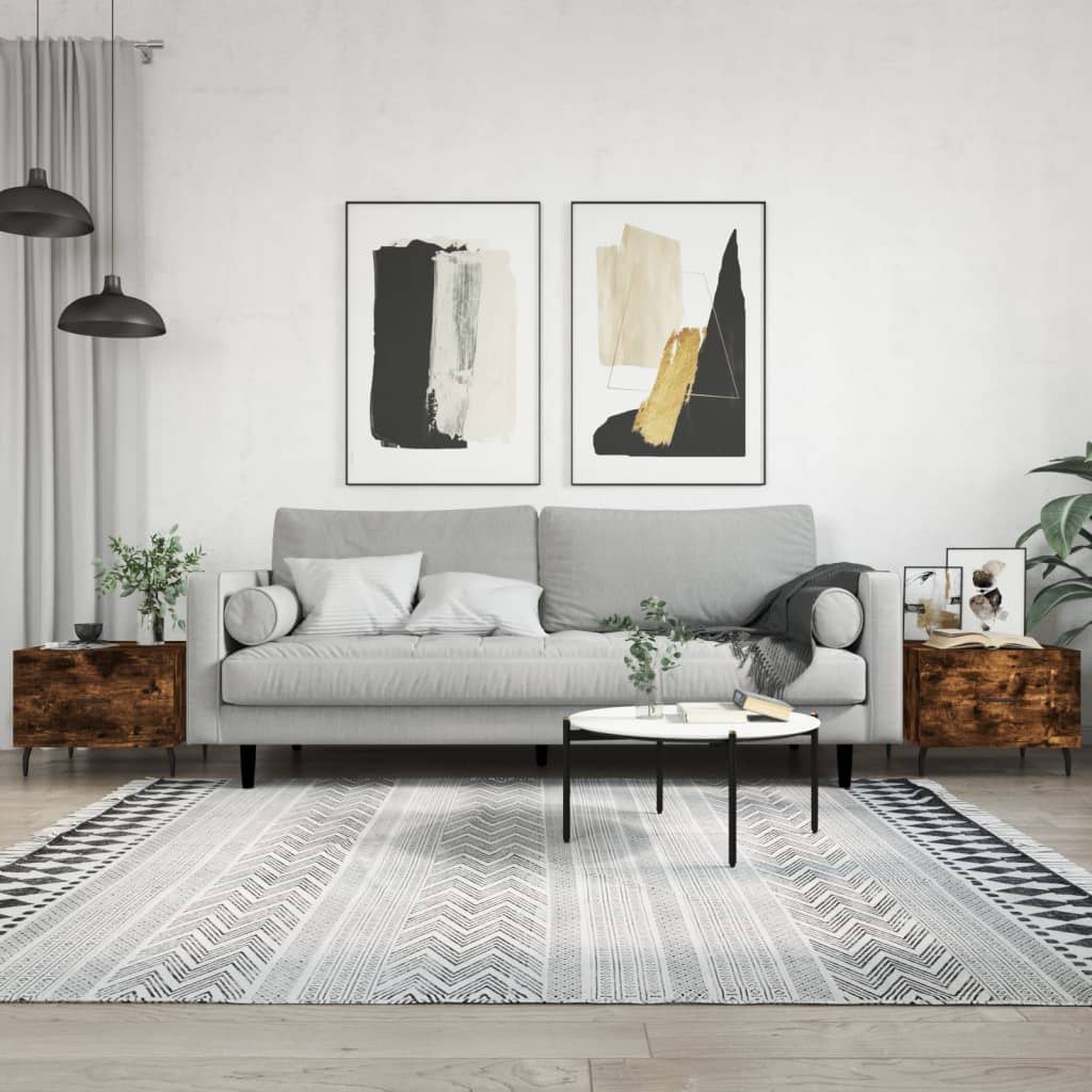 vidaXL Stoliki kawowe, 2 szt., przydymiony dąb, 50x50x40 cm