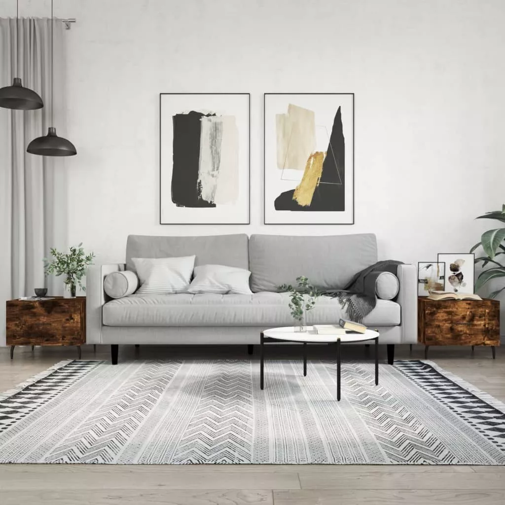 vidaXL Stoliki kawowe, 2 szt., przydymiony dąb, 50x50x40 cm