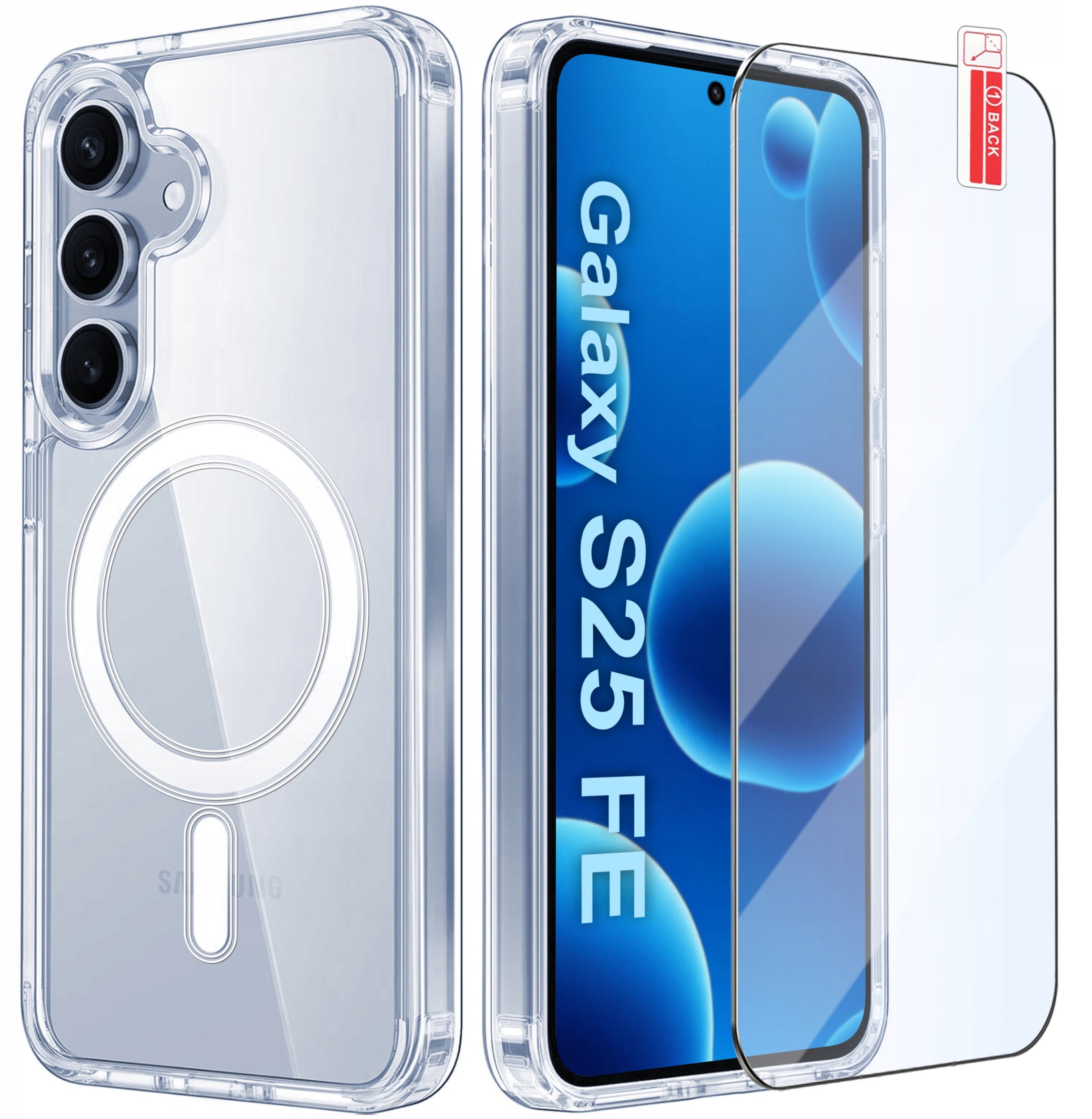 Etui Magnetyczne Przezroczyste do Samsung S25 FE |do MAGSAFE CASE | + Szkło