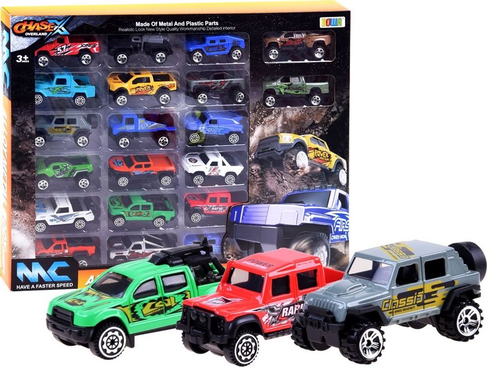Jokomisiada Zestaw 20 metalowych autek Auta terenowe ZA3233