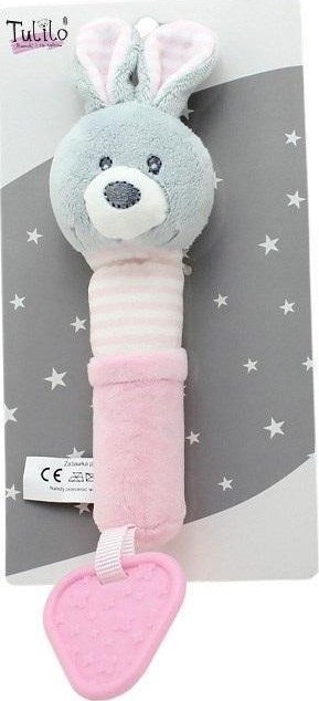 Tulilo Króliczek różowy z dźwiękiem 17cm