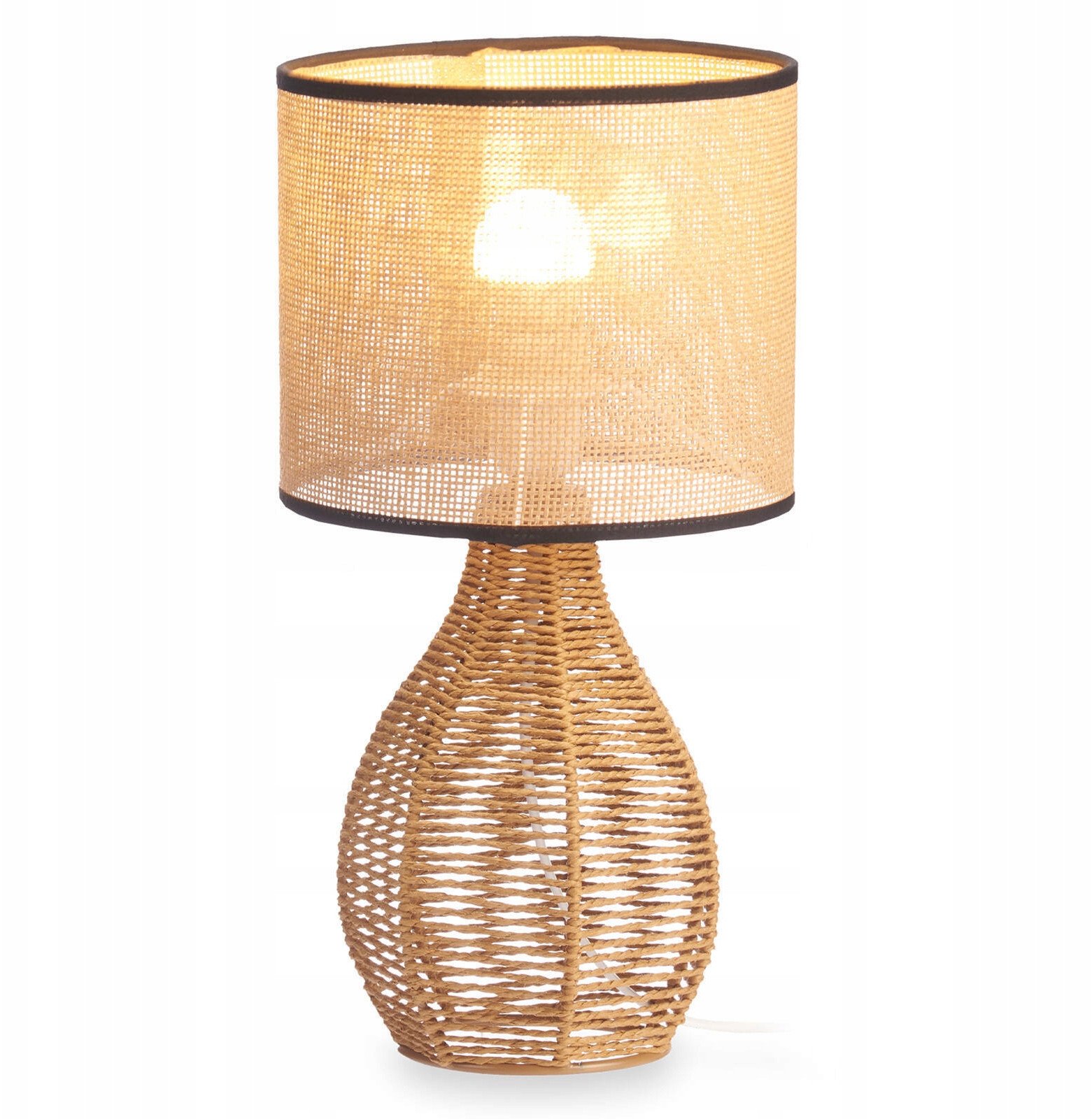 Lampka nocna z abażurem z plecionki wiedeńskiej, Ø 20 cm