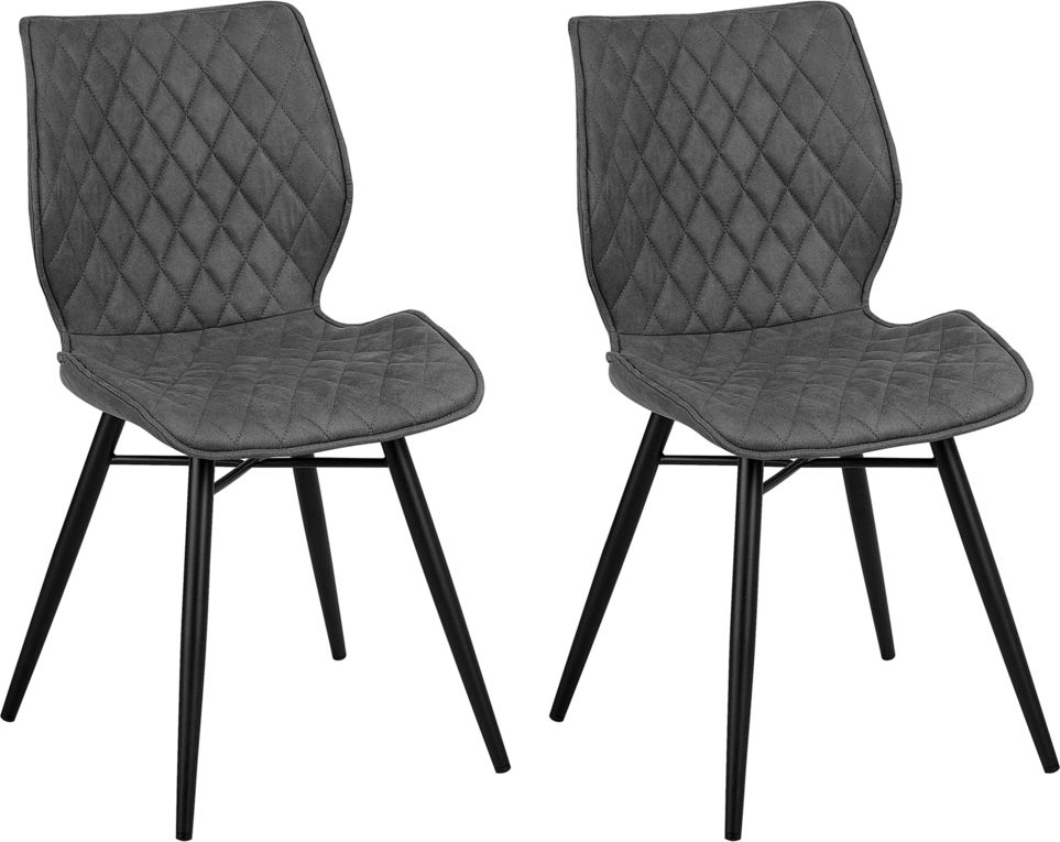 Beliani Zestaw 2 krzeseł do jadalni szary LISLE