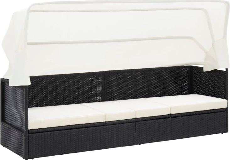 Elior Czarna sofa ogrodowa z zadaszeniem - Triana